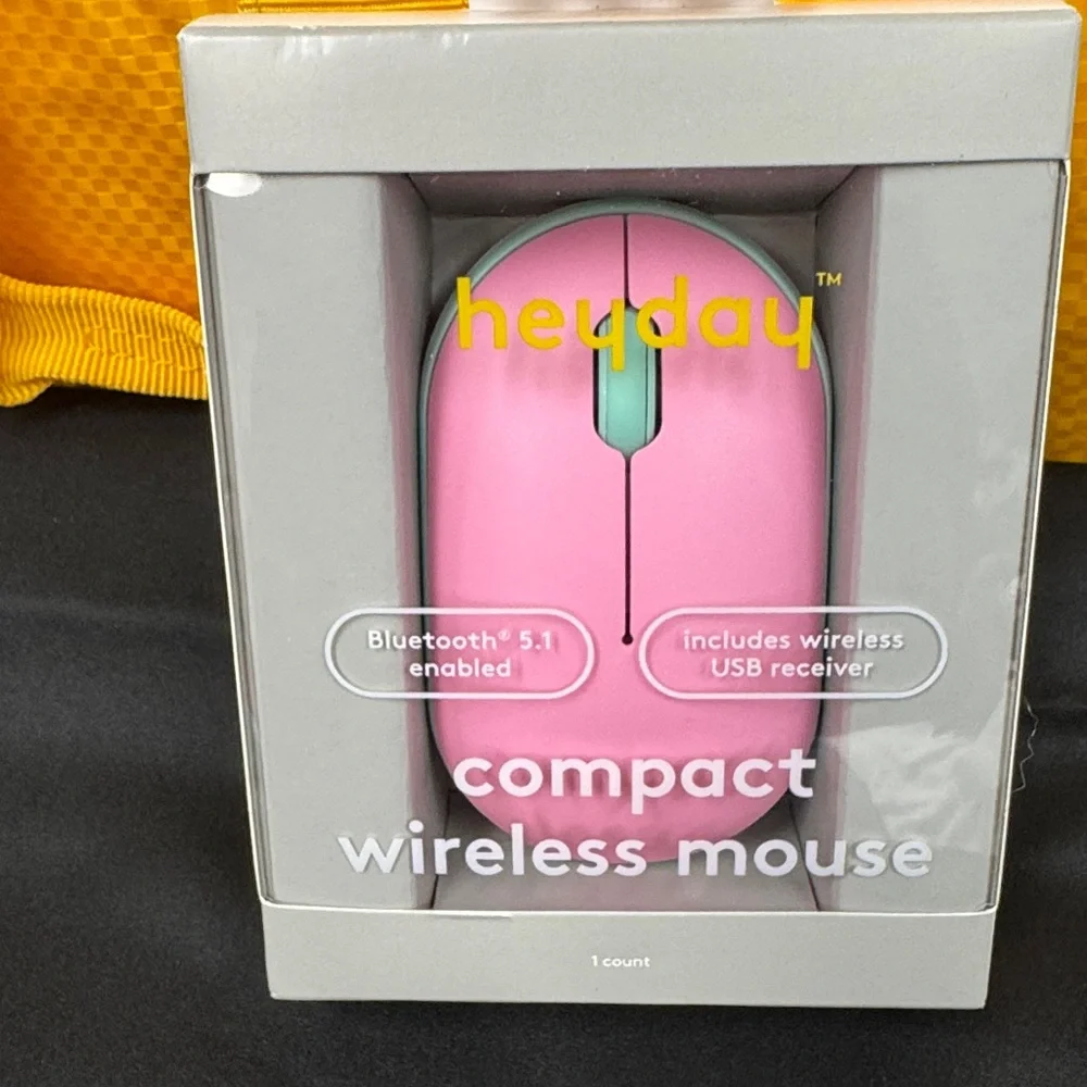 Heyday Pink and Green Wireless Mouse Bluetooth 5.1 enabled includes wireless usb